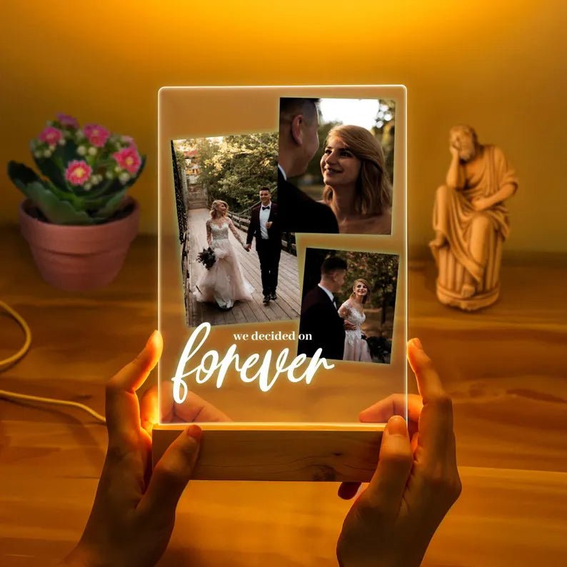 ✨ Personalized Wedding LED Frame – “We Decided on Forever” Keepsake ✨ - Memories InsiteWEDDING LED FRAME -1